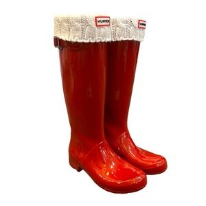 Hunter Original Tall Gloss Rubber Pull-On Rain Boots w/Liner, Size 8